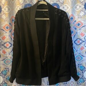 Catherine Malandrino Black Blazer with Lace-Up Detail